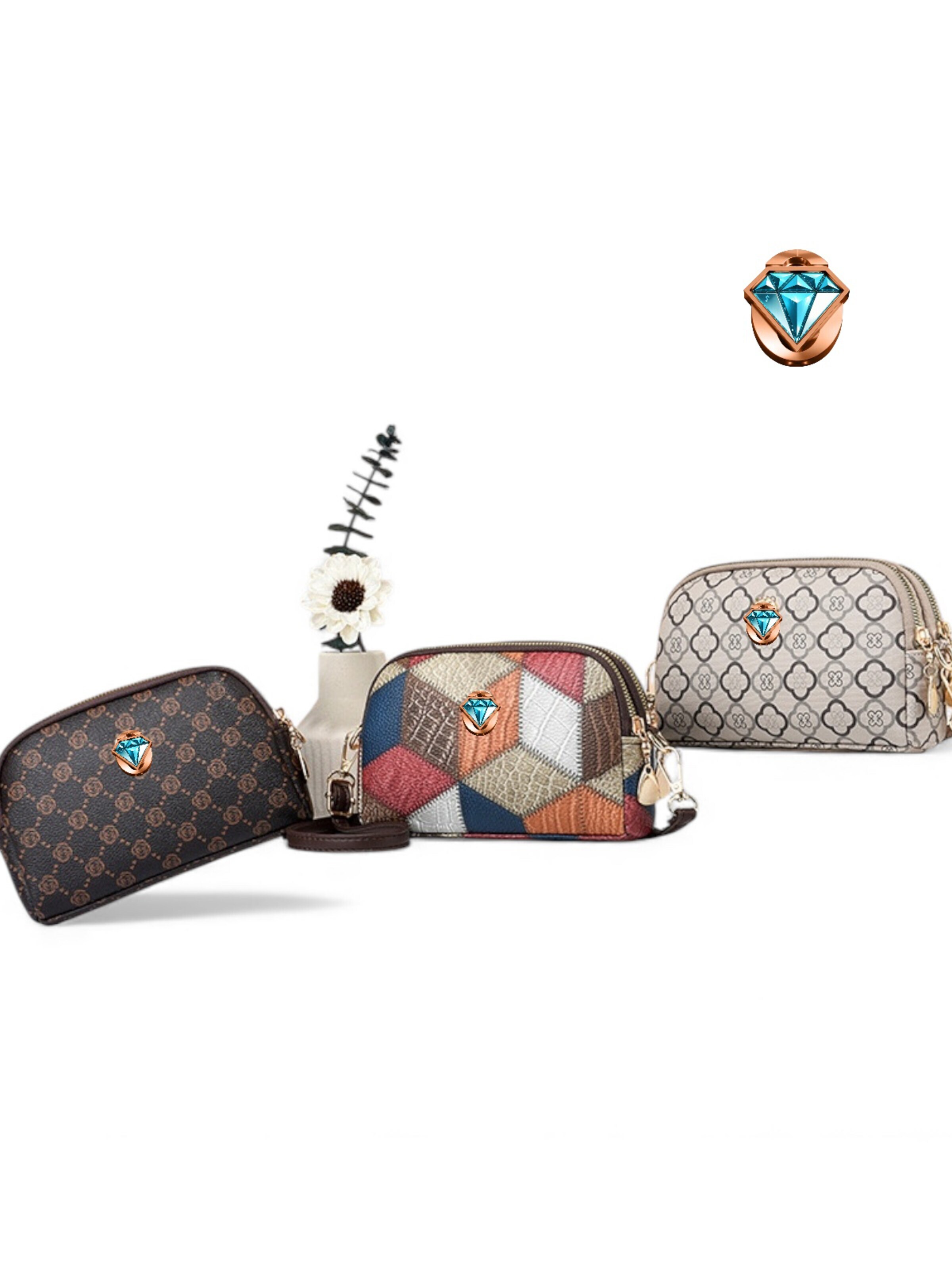 Elegon Handbag 'Model Dominica' in Grey
