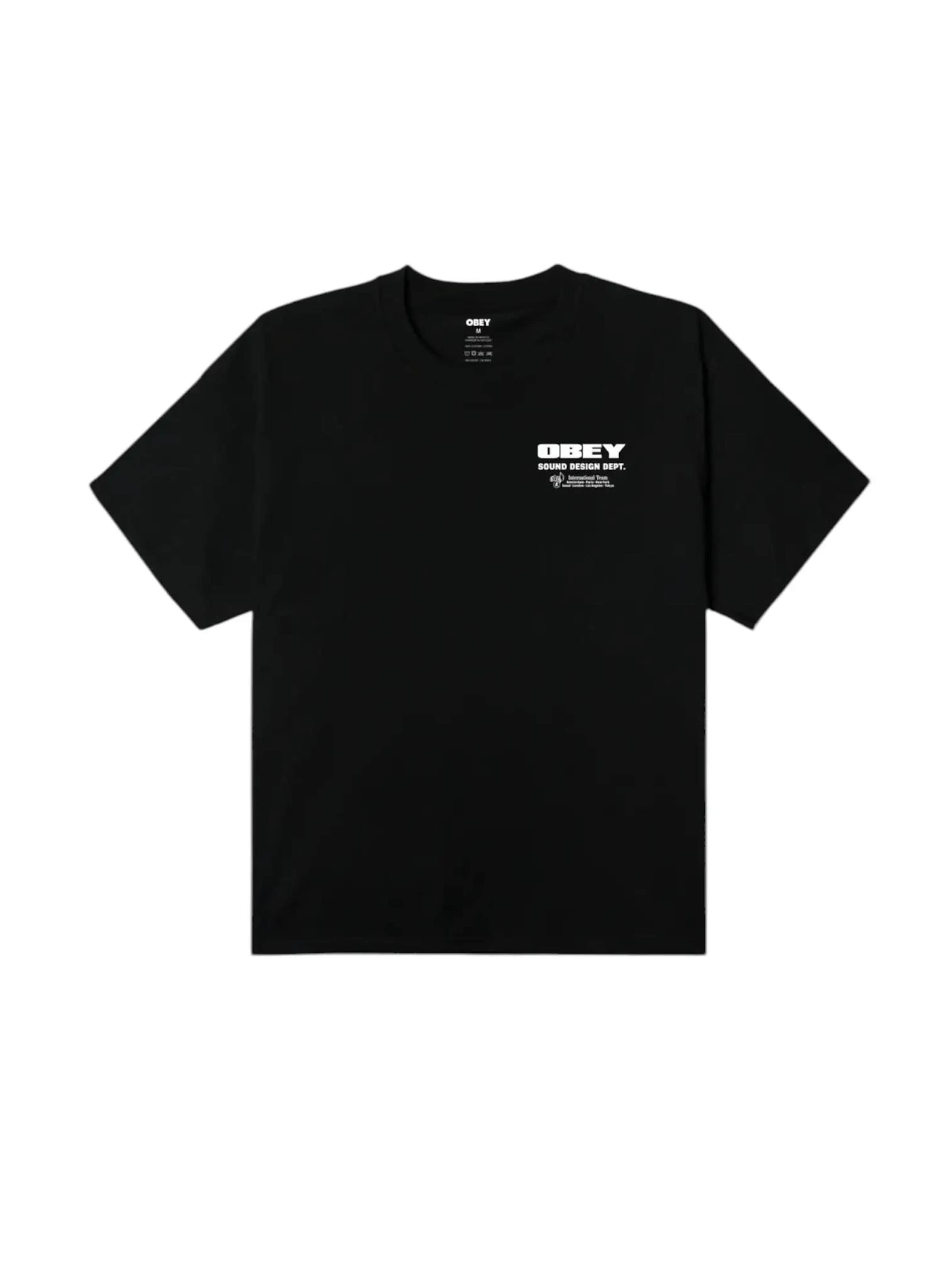 Maglietta di Obey in nero: frontale