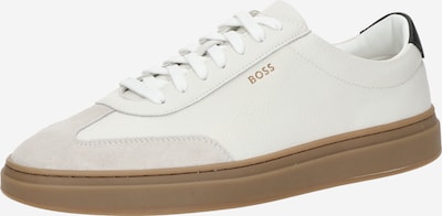 BOSS Matalavartiset tennarit 'Kieran' värissä beige / musta / valkoinen, Tuotenäkymä