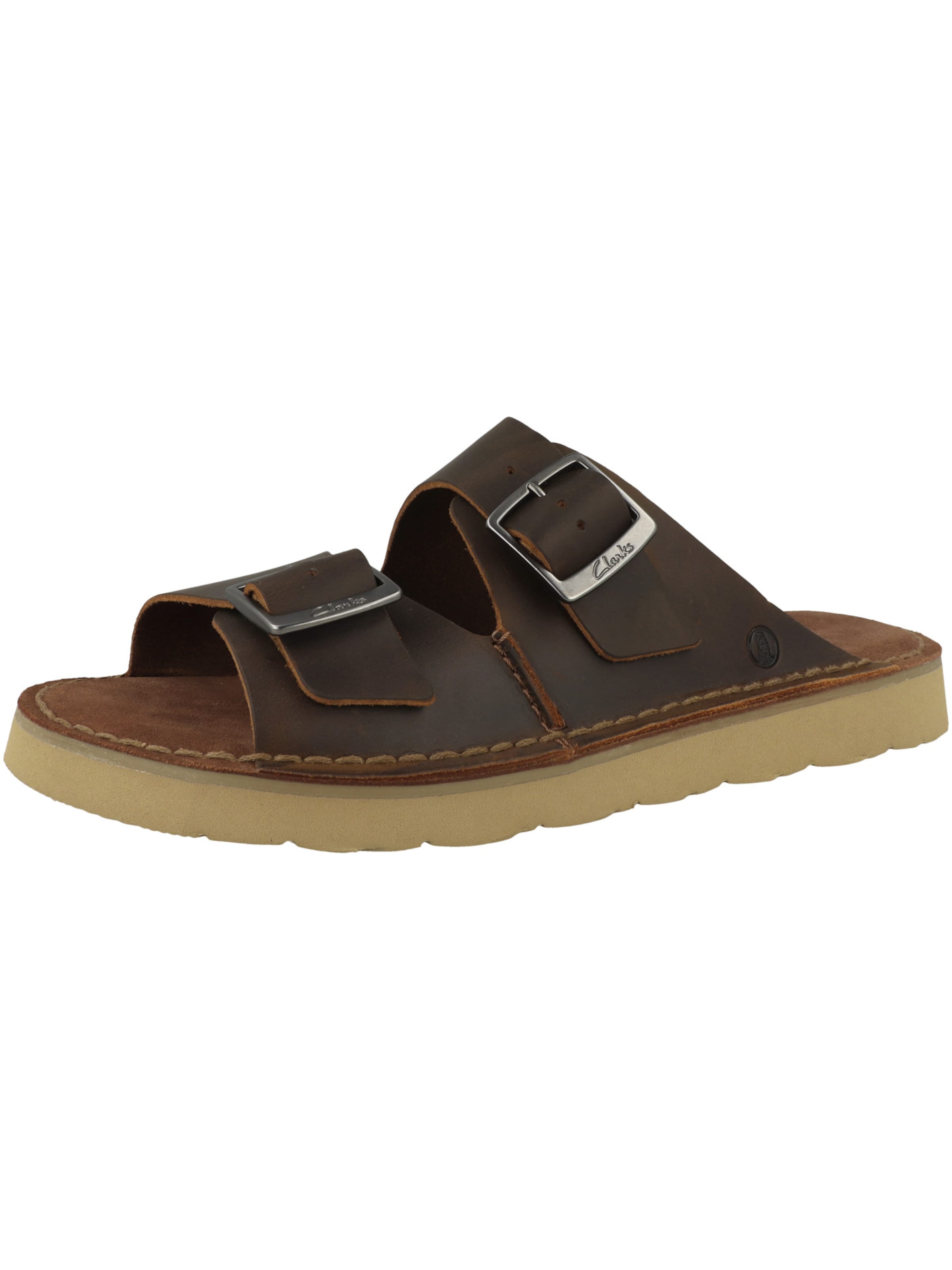 CLARKS - Sapato aberto 'Solsbury' em castanho: frente