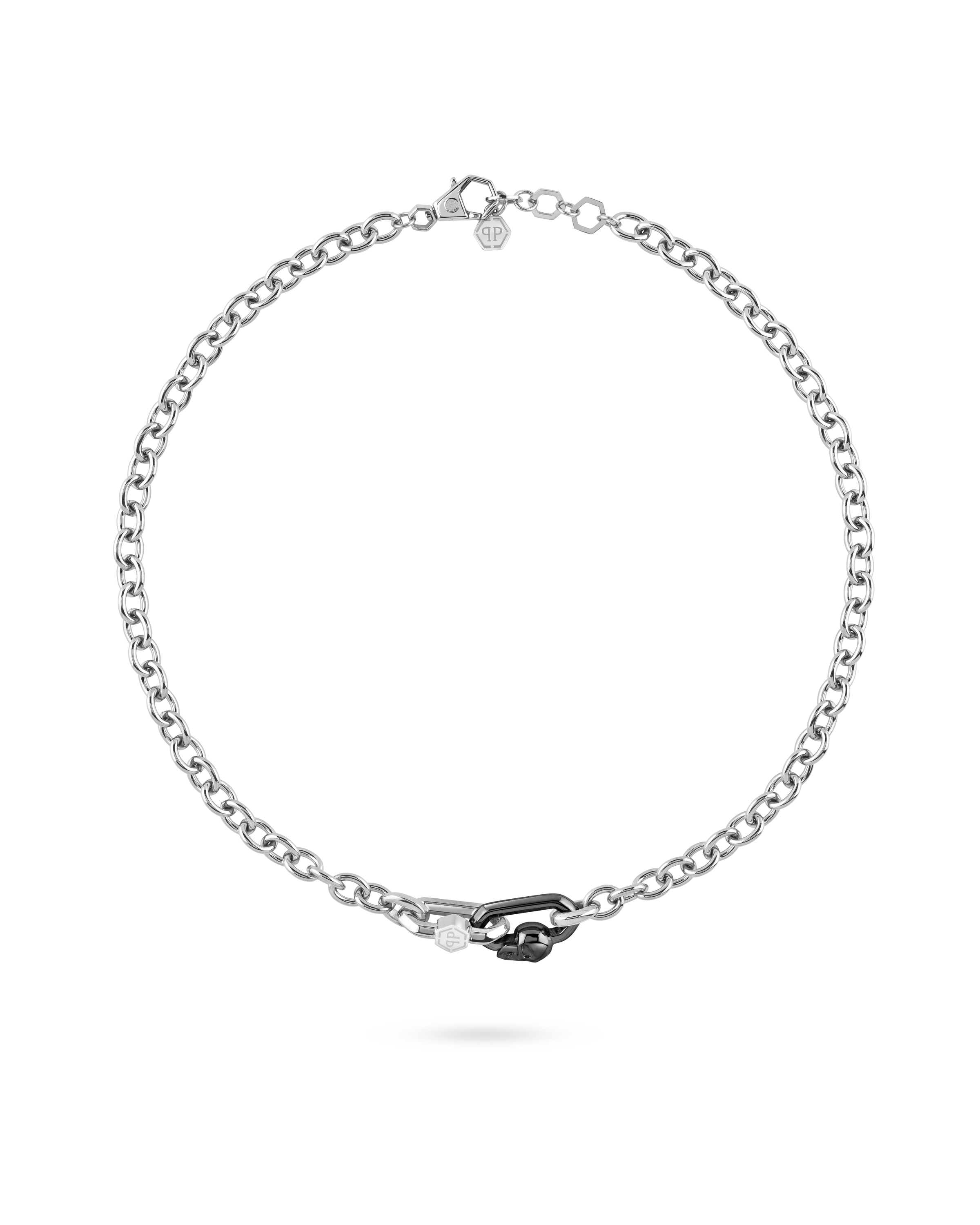 Collana 'PLEIN EDGE' di Philipp Plein Jewellery in argento: frontale