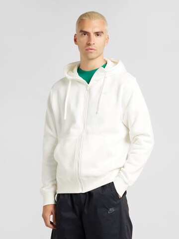 Nike Sportswear Regular fit Tréning dzseki 'CLUB FLEECE' - bézs: elől