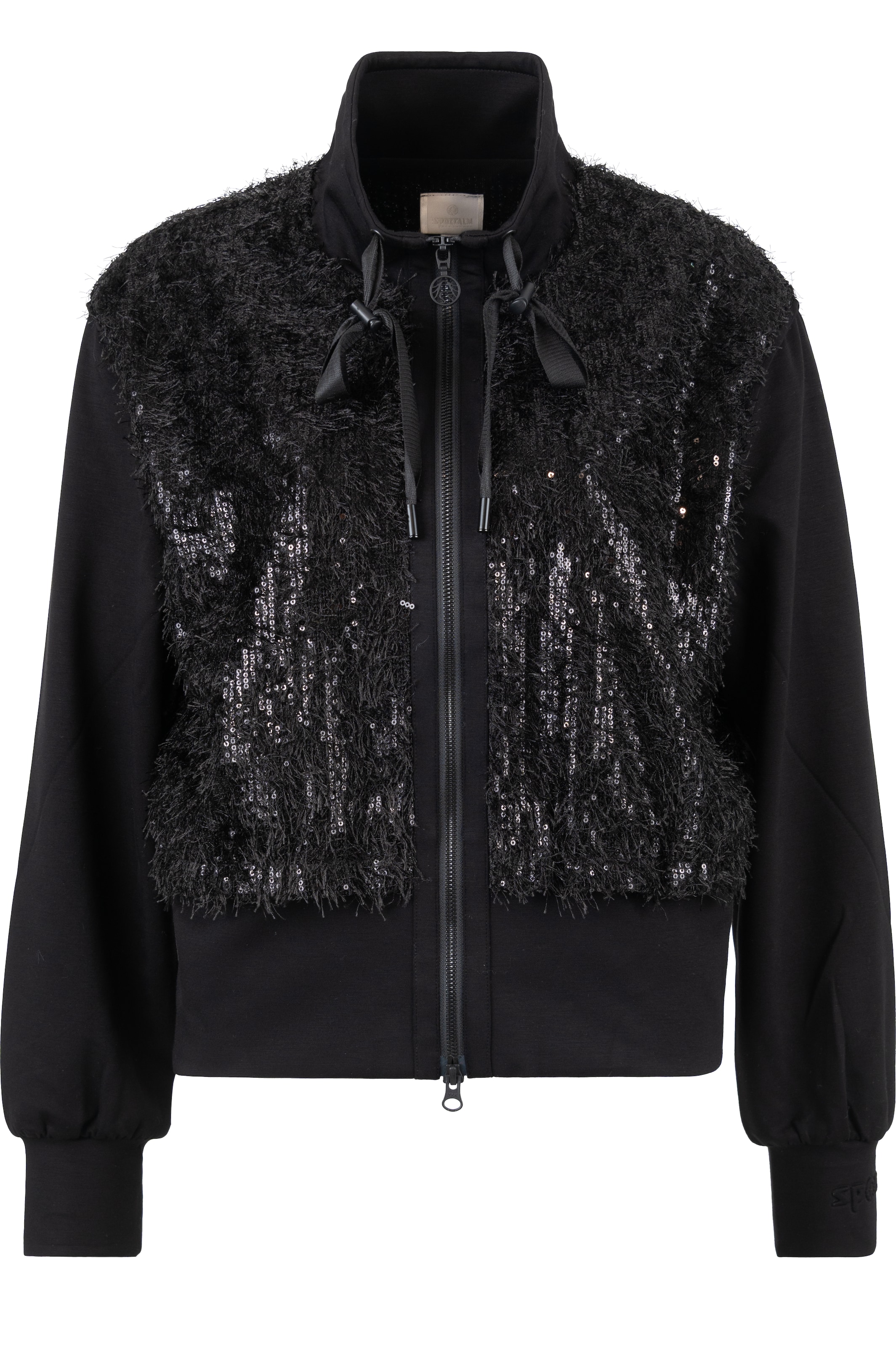 Sportalm Kitzbühel Zip-Up Hoodie in Black: front