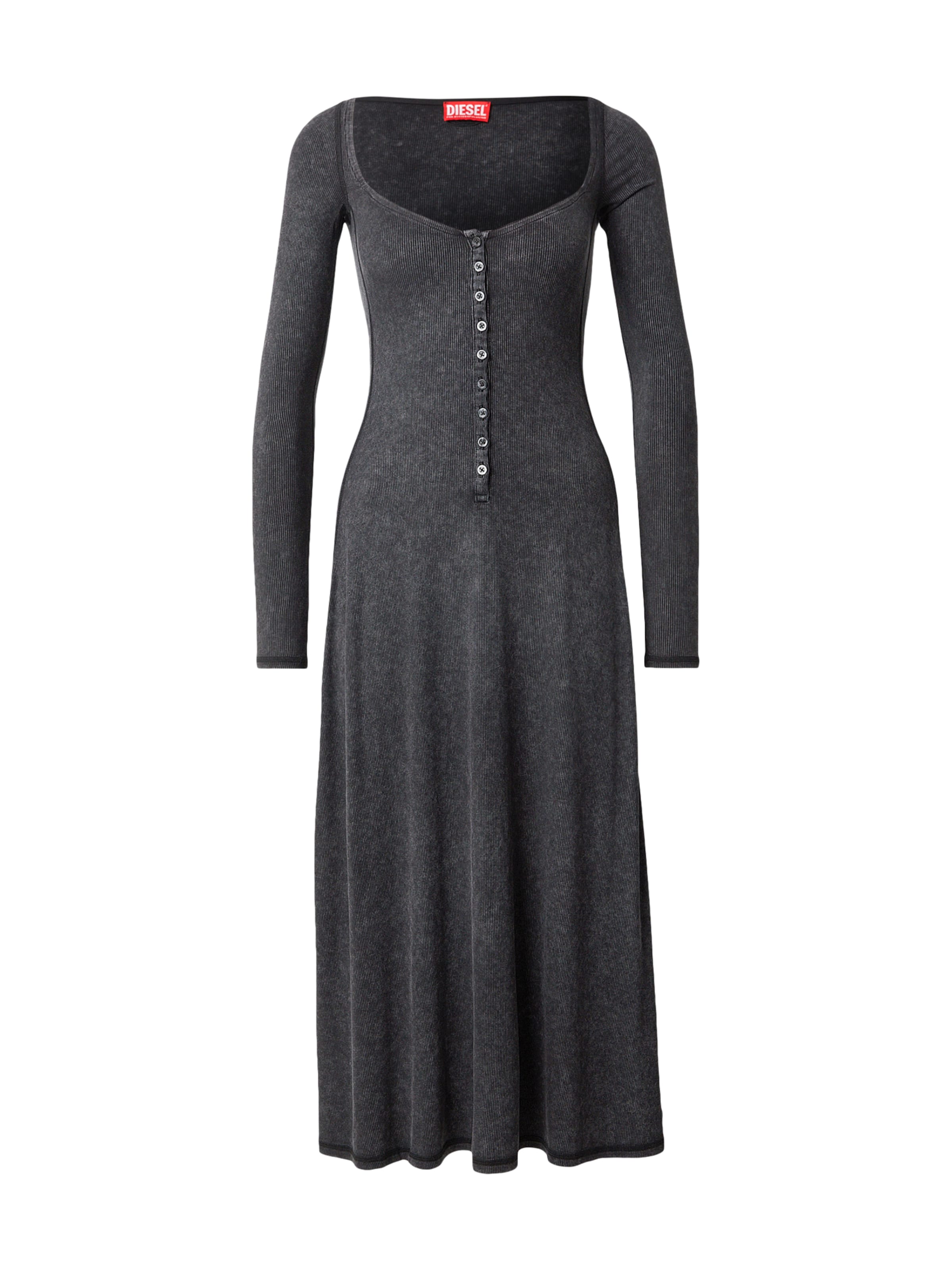 DIESEL Платье-рубашка 'LEY' в Черный: спереди