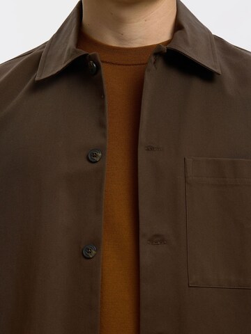 SELECTED Comfort fit Between-Season Jacket in Brown