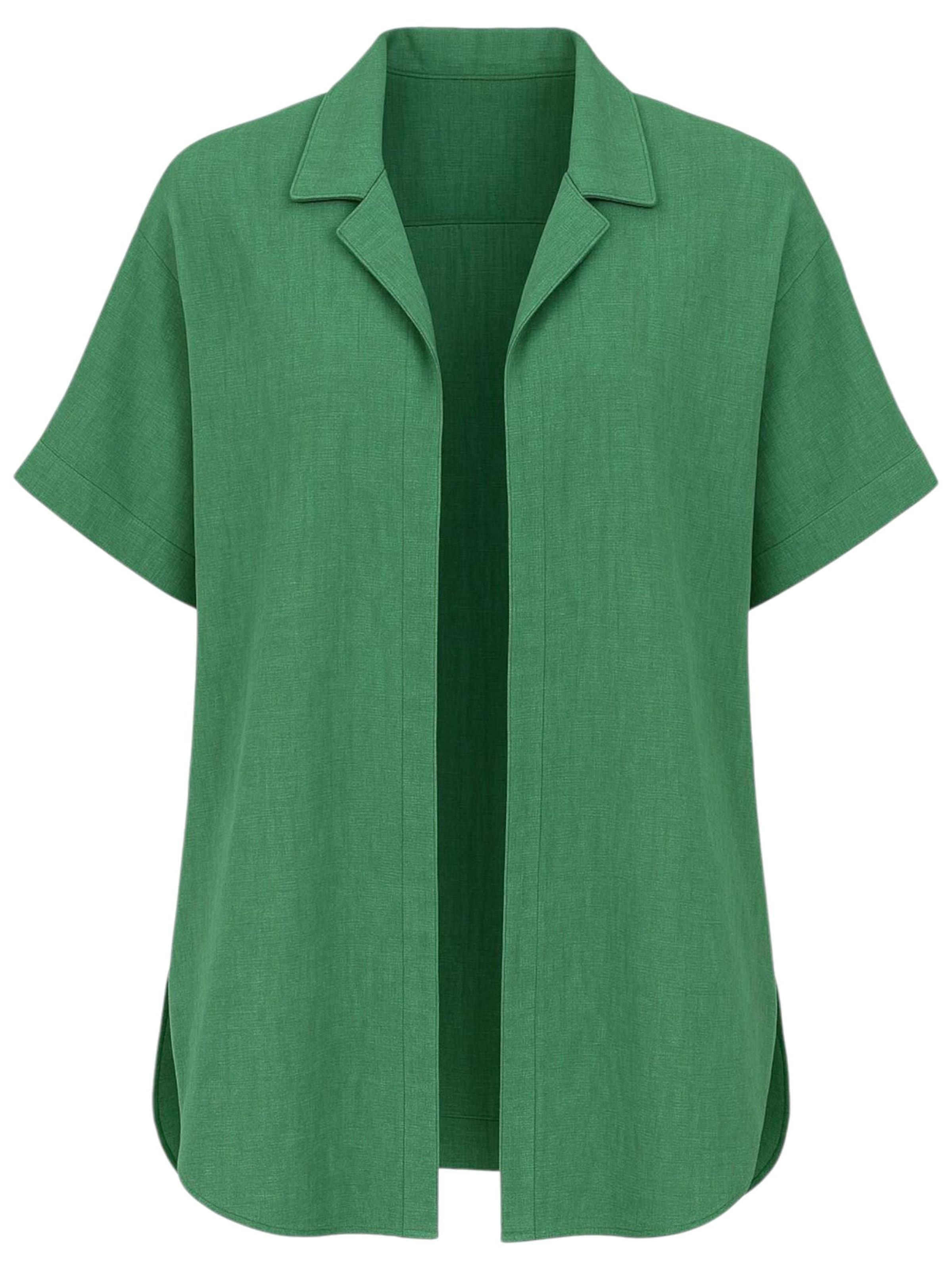 fashionshowcase Blouse 'LinenEase' in Green: front