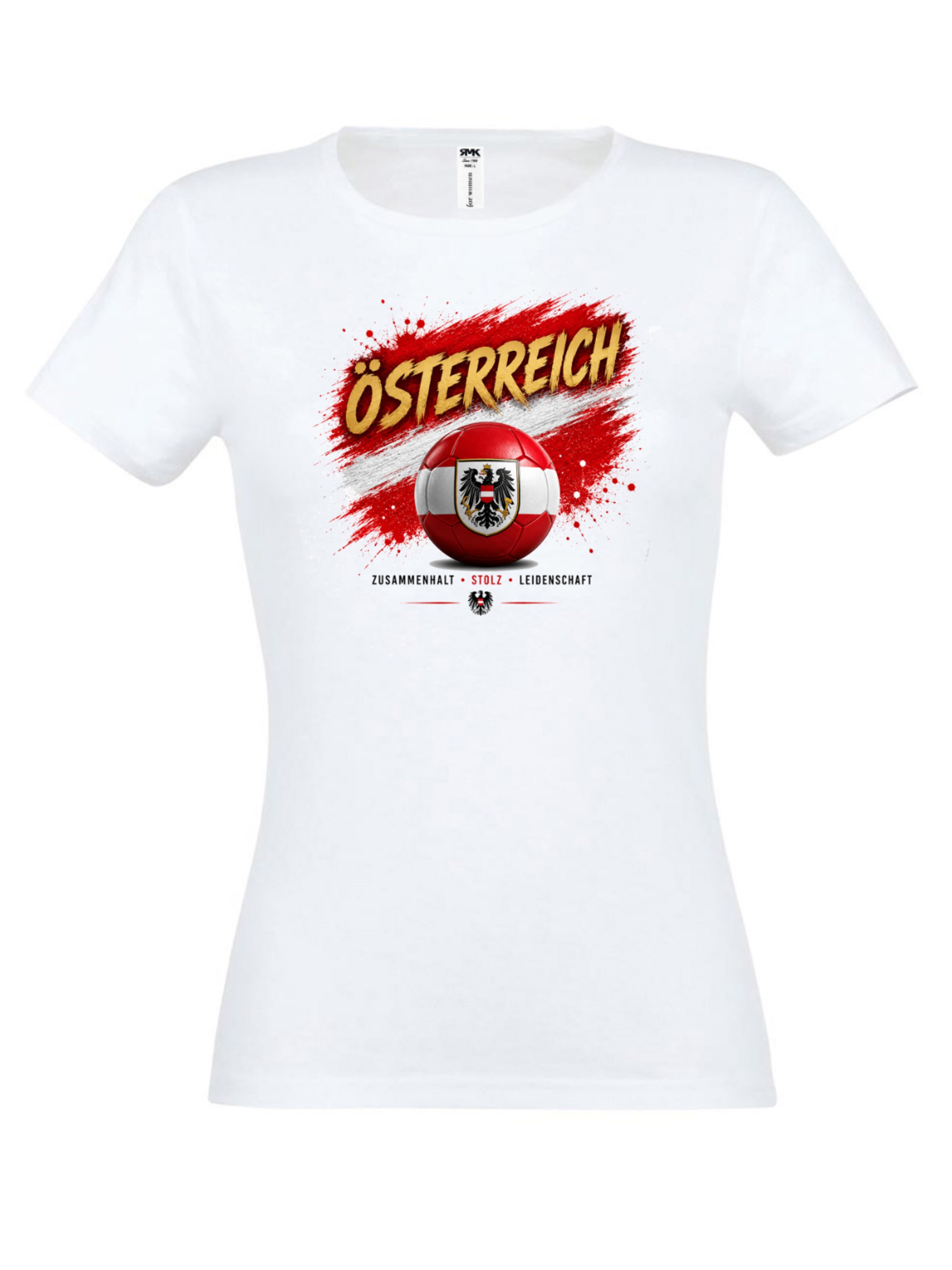 RMK Shirt 'WM Fußball Österreich'‌‌‌‌‌‌‌‌‌ in Weiß: Vorderseite