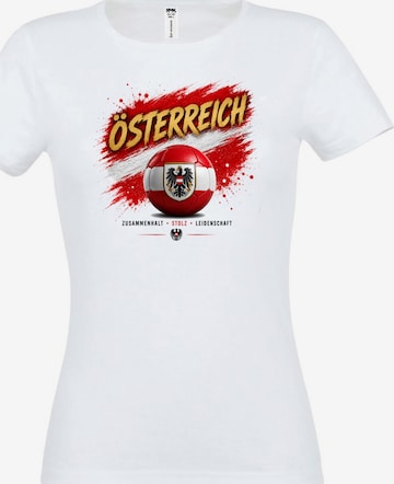 RMK Shirt 'WM Fußball Österreich' in Weiß: Vorderseite