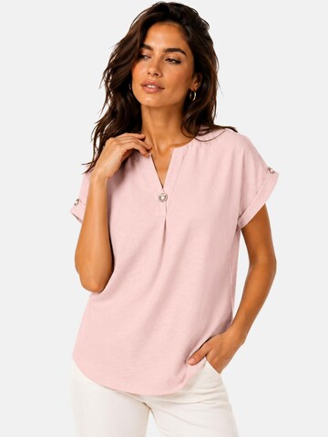 REGINA FASHION Bluza 'Blouse with button' | roza barva
