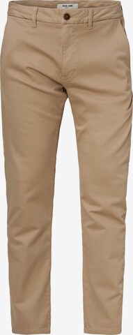 Coupe slim Pantalon chino Salsa Jeans en beige : devant