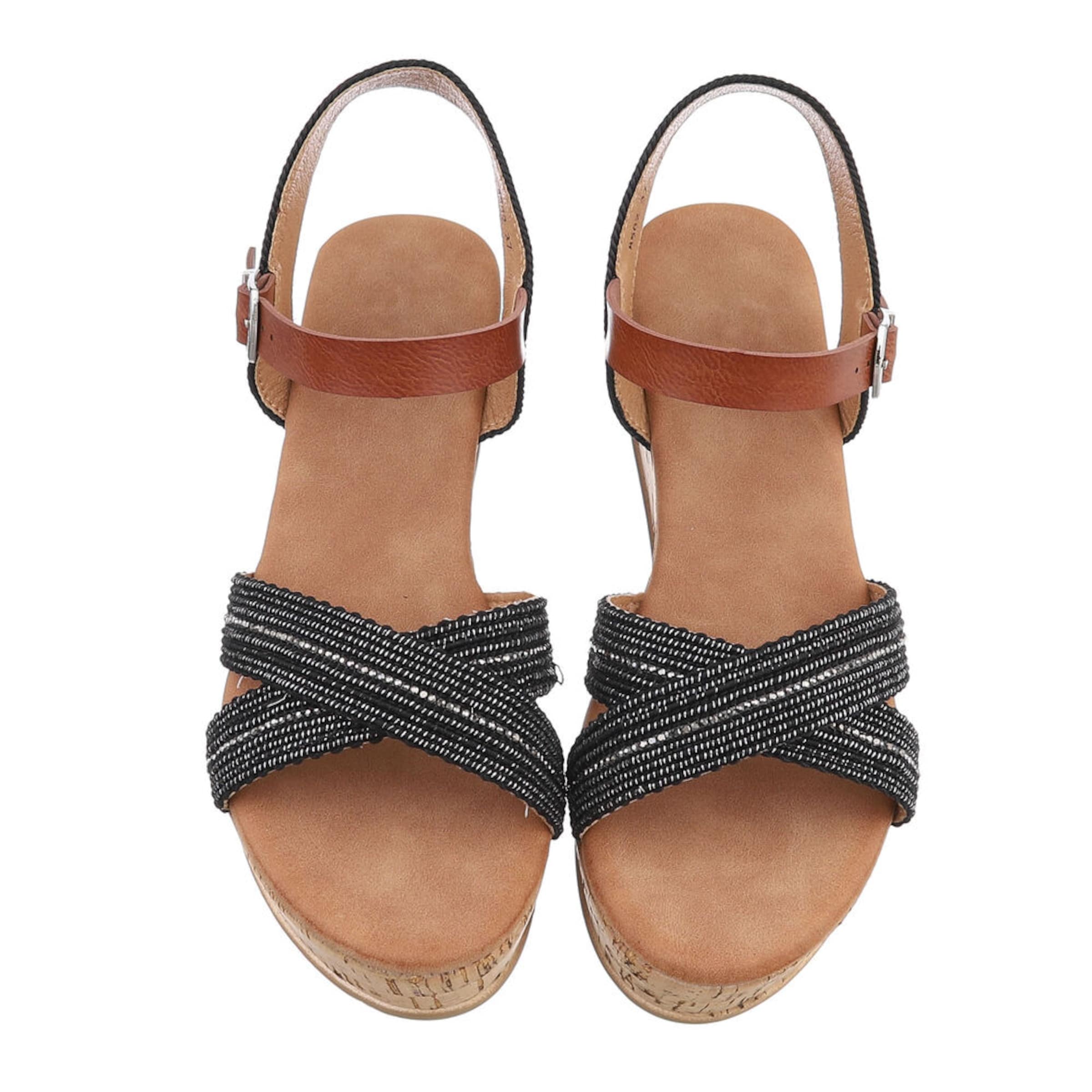 Ital-Design Strap Sandals in Black