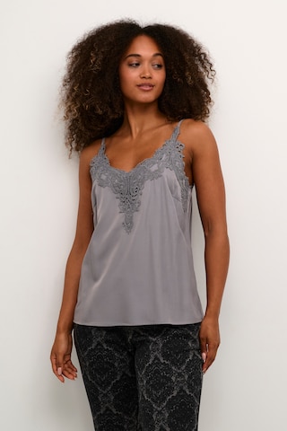 Cream Top 'Anna' in Grey: front