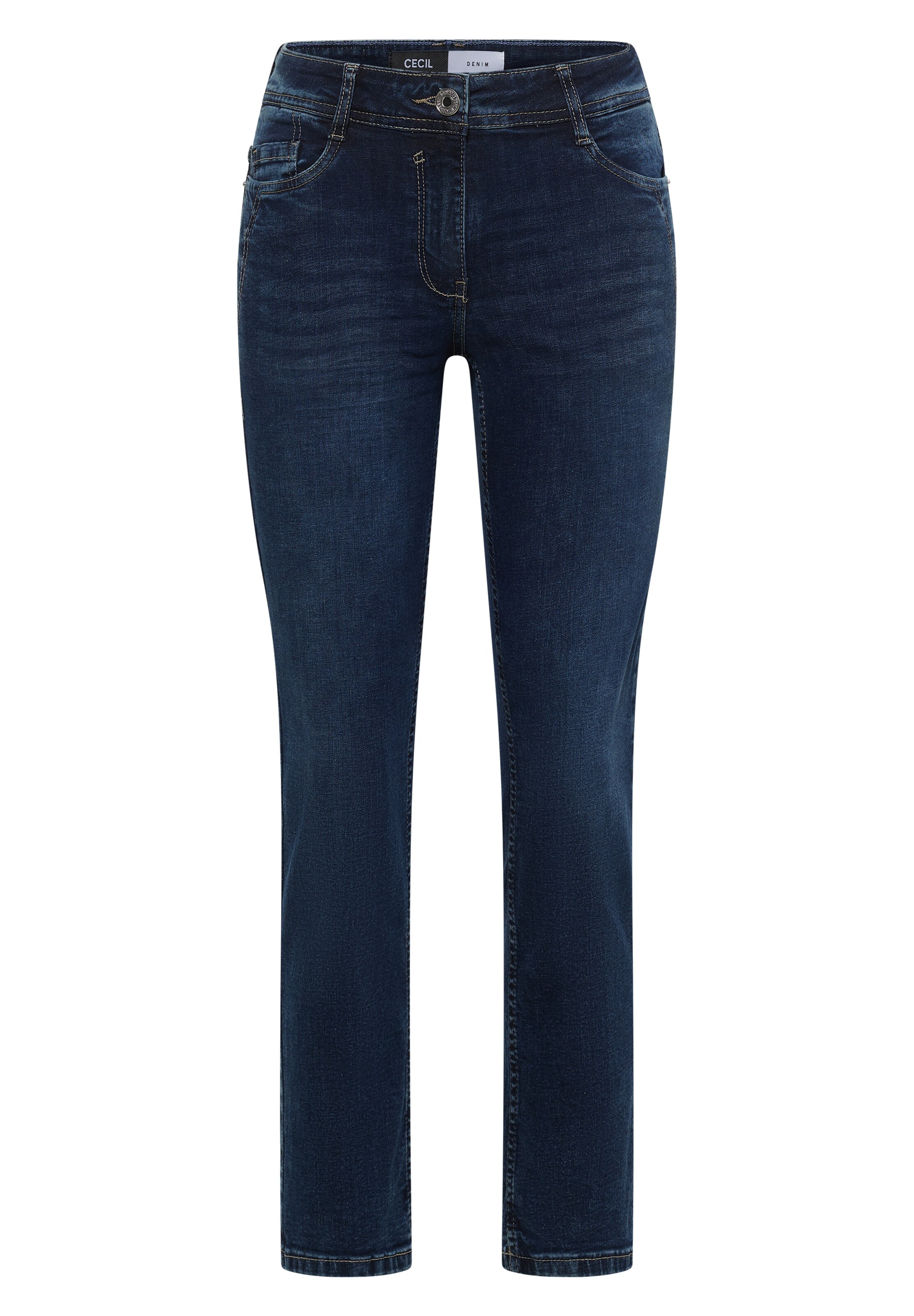 CECIL Mid Waist Straight Leg Jeans im Casual Fit in 25/28 in blau, Produktansicht