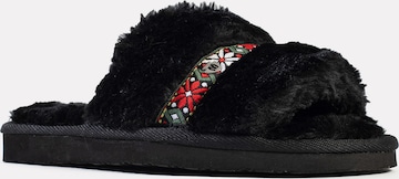 Minnetonka Slipper 'London' in Schwarz