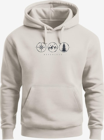 Neverless Sweatshirt 'Outdoor Kompass' in Beige: Vorderseite