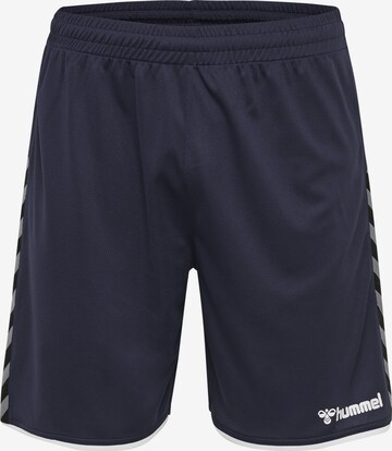 Hummel Regular Workout Pants 'Authentic' in Blue: front