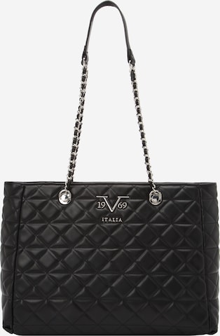 19V69 ITALIA "Чанта тип ""Shopper""" 'Silvia Silver' в черно: отпред