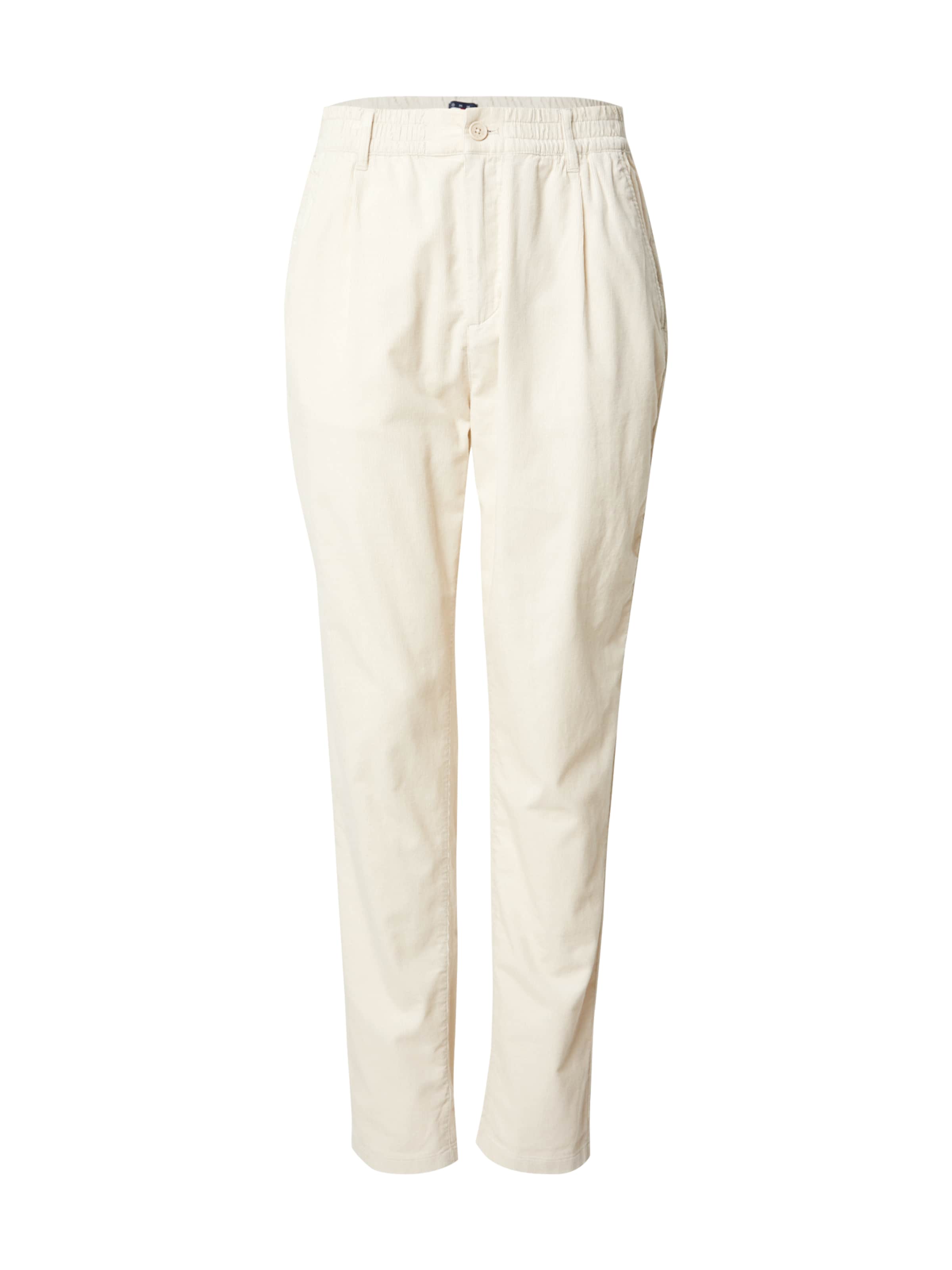 Tommy Jeans Alt kitsenev Voltidega püksid 'ISAAC', värv beež: eest vaates