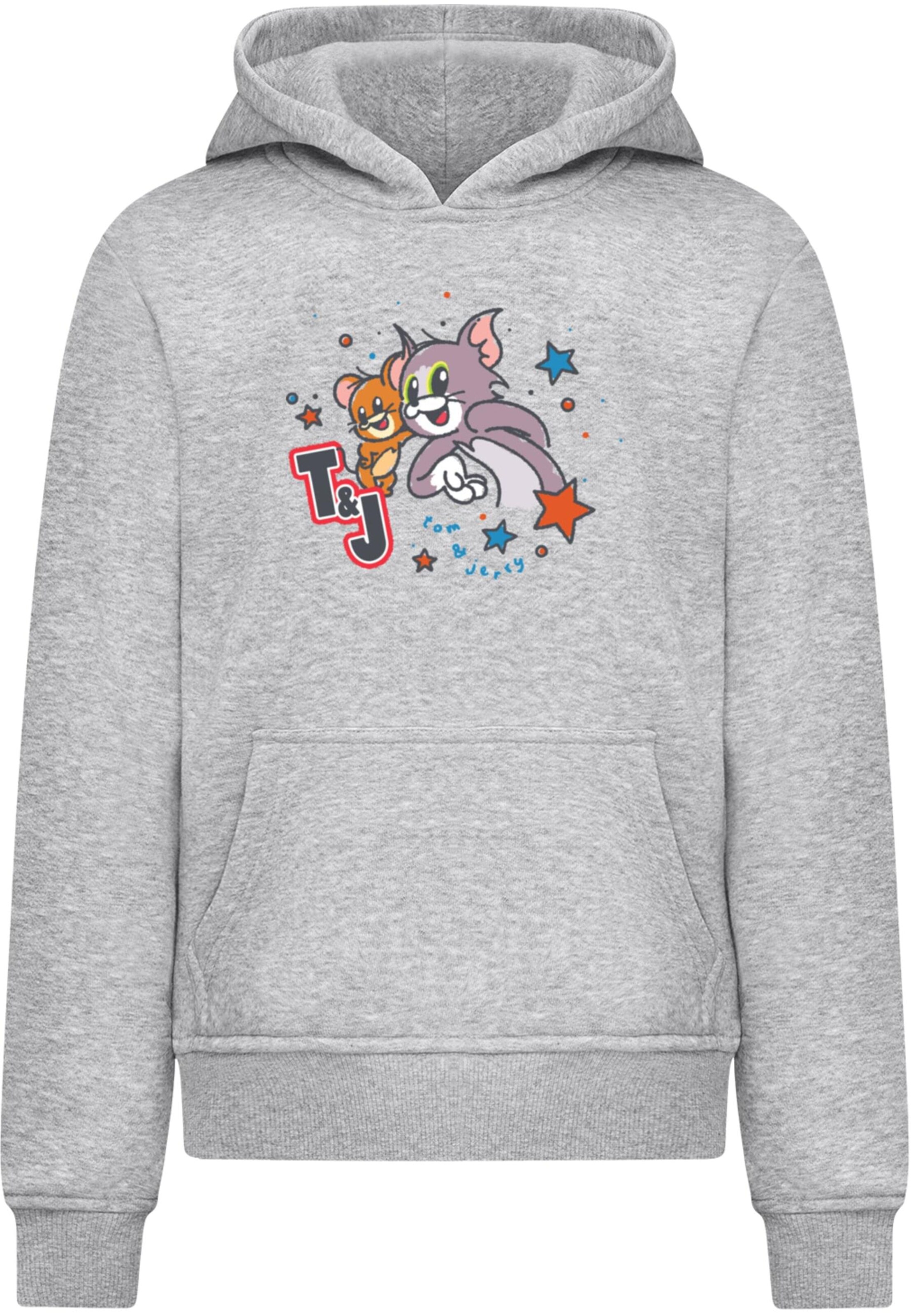 ABSOLUTE CULT Sweatshirt 'Tom And Jerry - Stars' in Grijs: voorkant