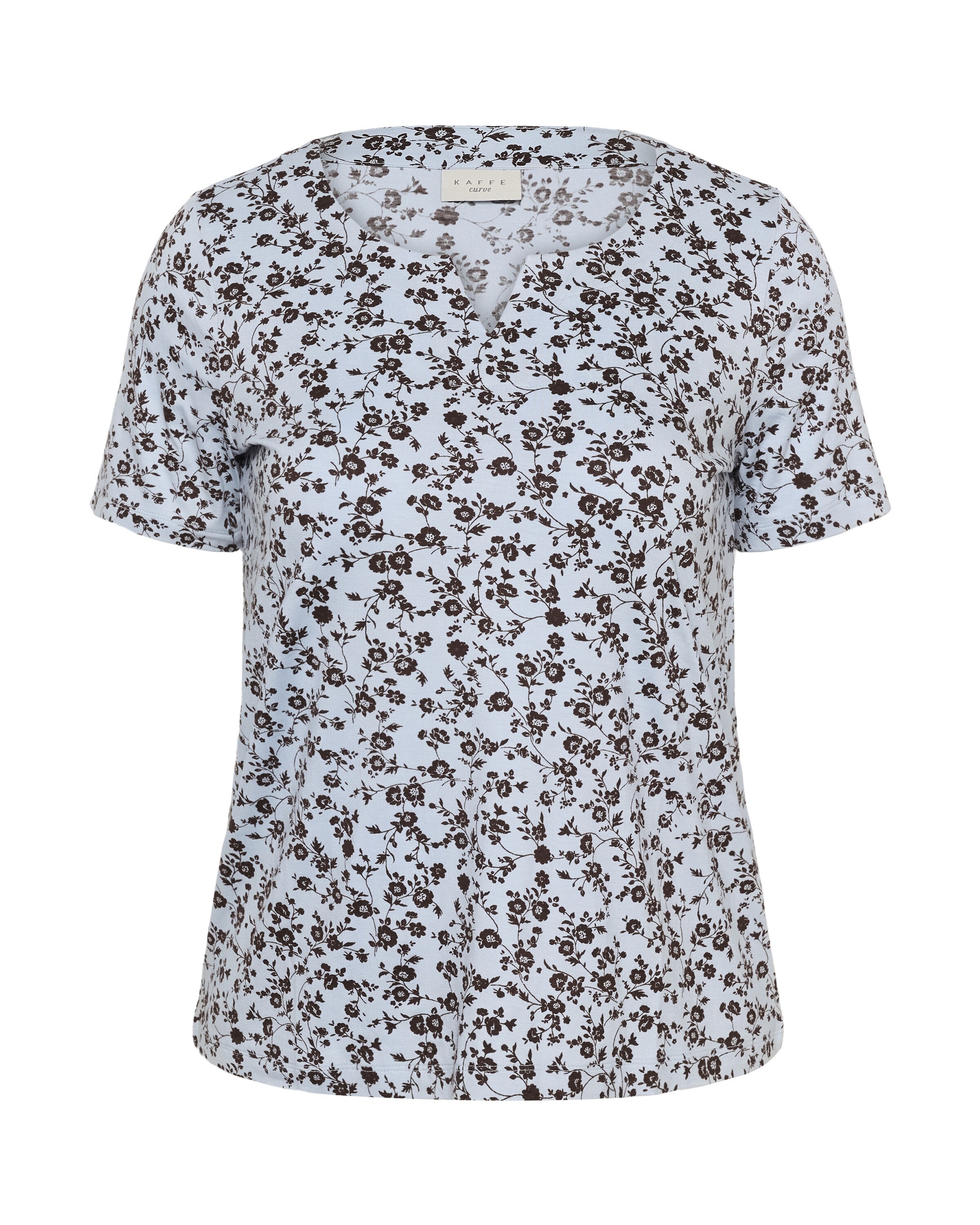 KAFFE CURVE Camisa 'KCmella' em L em azul claro / chocolate, Vista do artigo