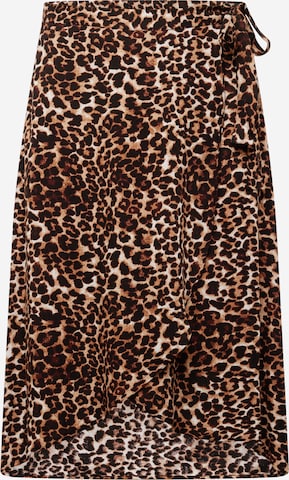 PIECES Curve Skirt 'TALA' in Brown: front