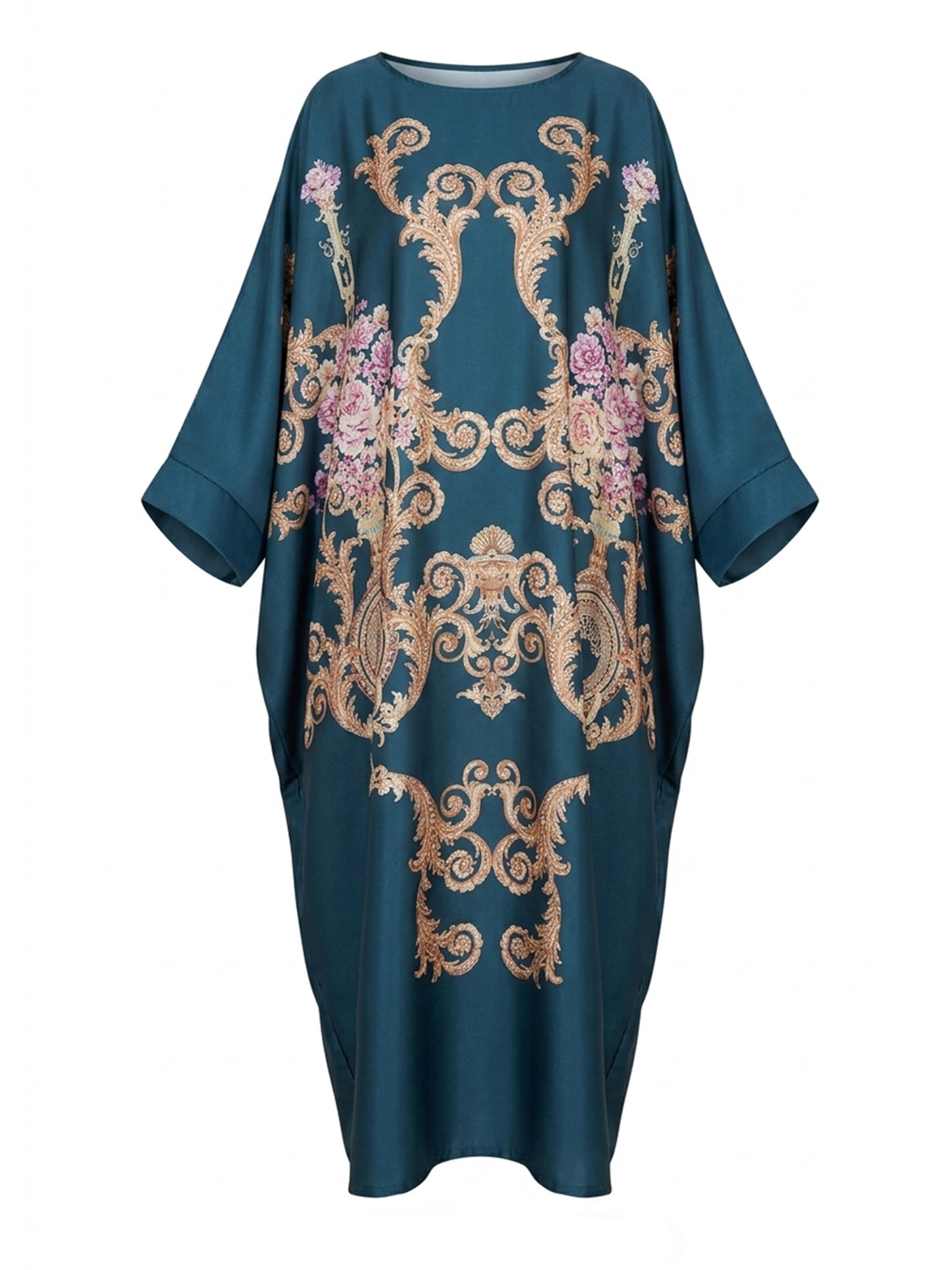 Vivi Idee Morgenmantel 'Kaftan'‌‌‌‌ in XS-XXL in taubenblau, Produktansicht