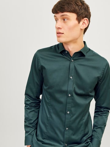 JACK & JONES Super slim fit Overhemd 'JJPRParma' in Groen