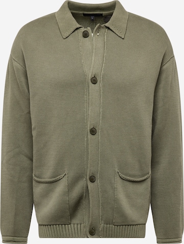 DRYKORN Knit Cardigan 'REMION' in Green: front