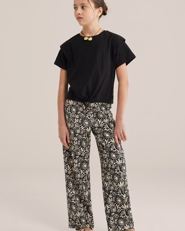 WE FashionWide Leg/ Široke nogavice Hlače - crna boja