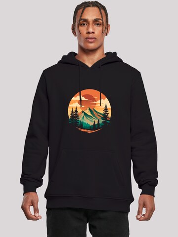 F4NT4STIC Sweatshirt 'Sonnenuntergang Berglandschaft' in Black: front