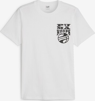 T-Shirt fonctionnel 'Hoops' PUMA en blanc : devant