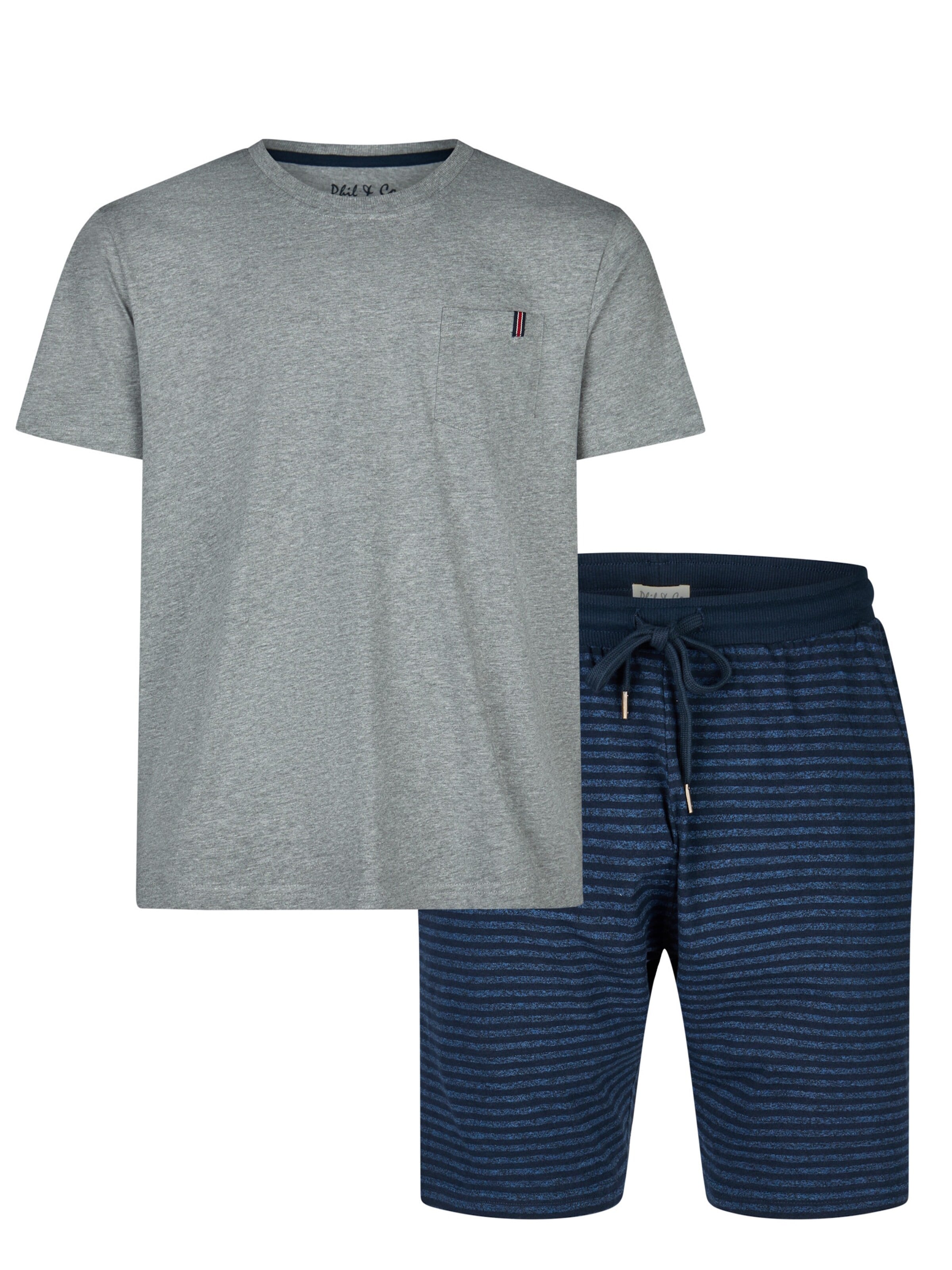 Pyjama court 'Essential' Phil & Co. Berlin en gris : devant