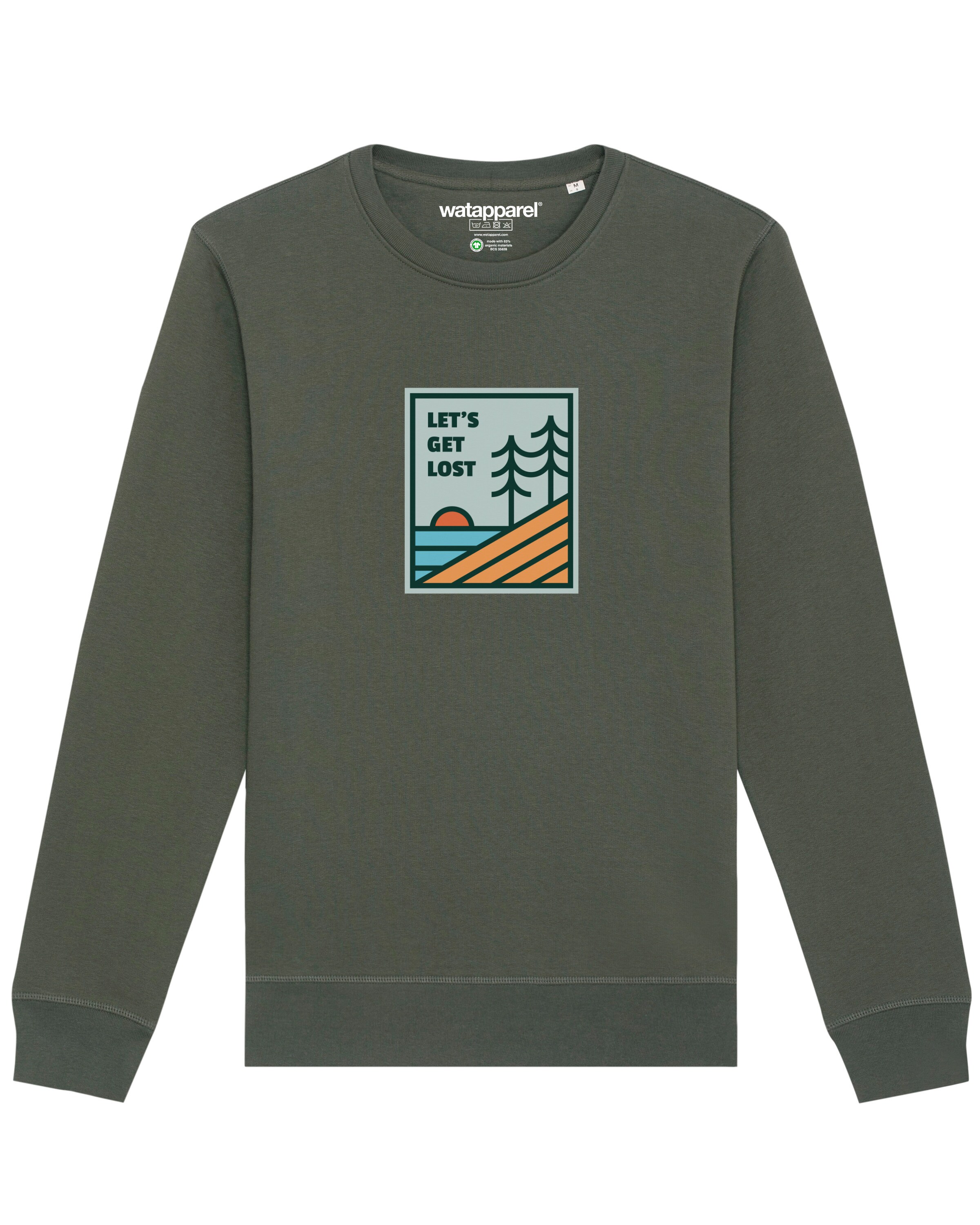 Watapparel Sweatshirt ' Let's Get Lost ' in Grün: Vorderseite