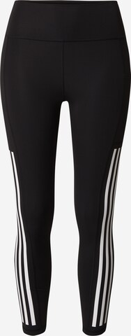 ADIDAS PERFORMANCESkinny Sportske hlače 'Optime 3-stripes Full-length' - crna boja: prednji dio