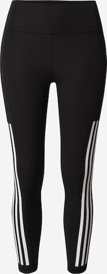 ADIDAS PERFORMANCE Sportbroek 'Optime 3-stripes Full-length' in de kleur Zwart / Wit, Productweergave