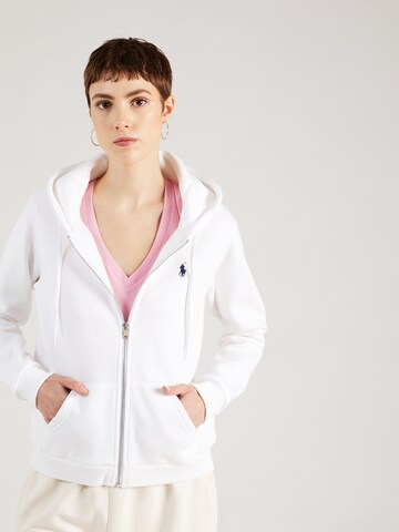 Polo Ralph Lauren Zip-Up Hoodie in White: front