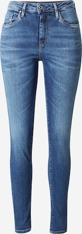 Coupe slim Jean Pepe Jeans en bleu : devant