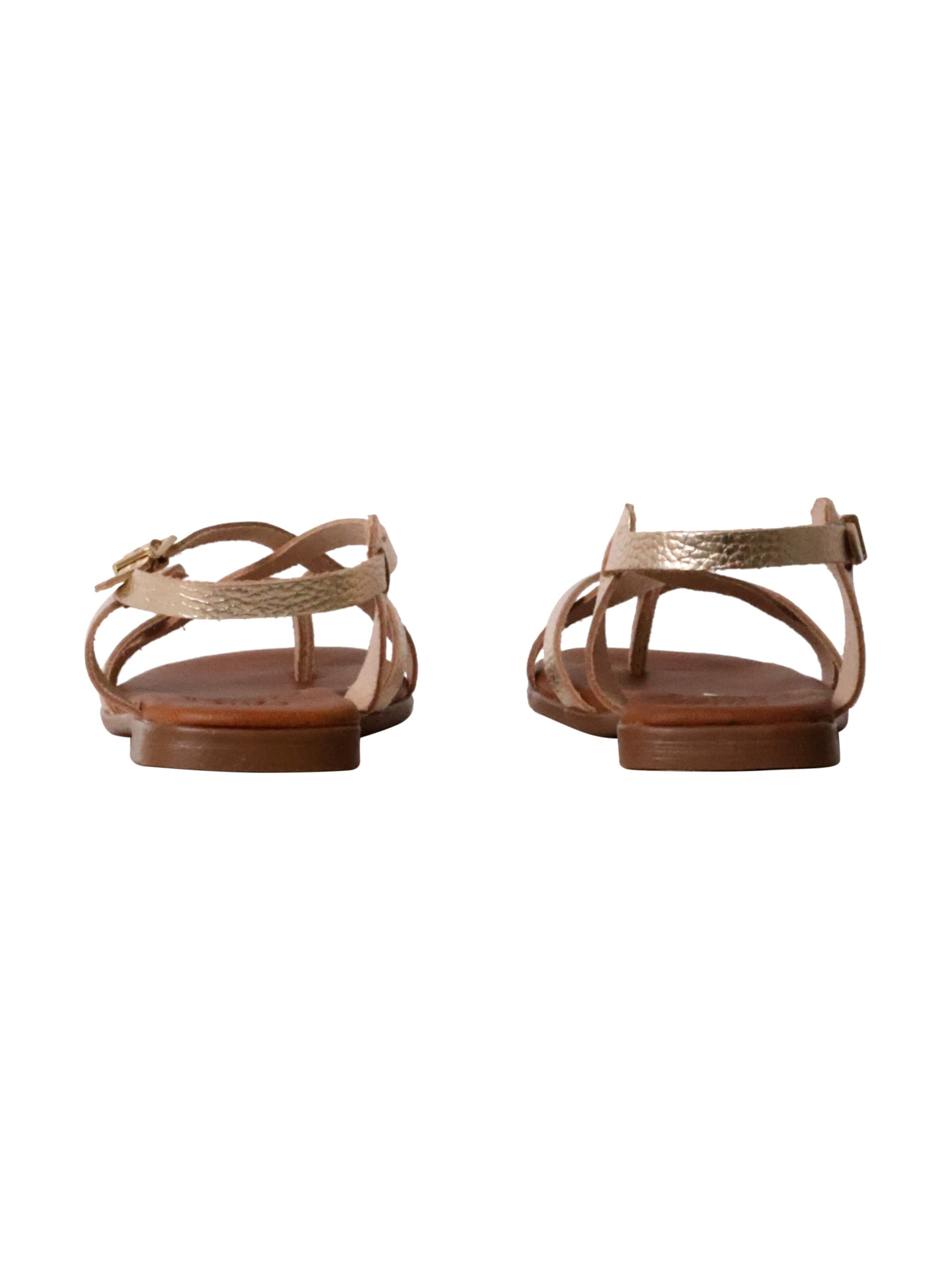 Oh my Sandals Sandały 'Flache Ledersandalen' w kolorze beżowy