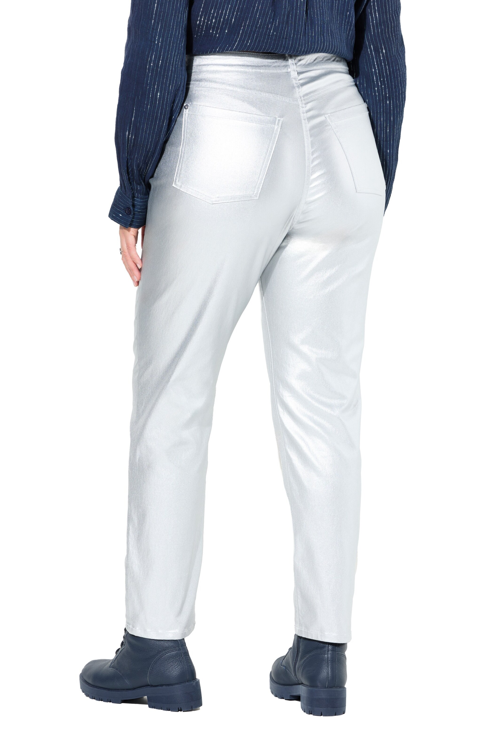 Ulla Popken Tapered Hose in Silber