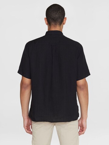 KnowledgeCotton Apparel Regular Fit Hemd in Schwarz