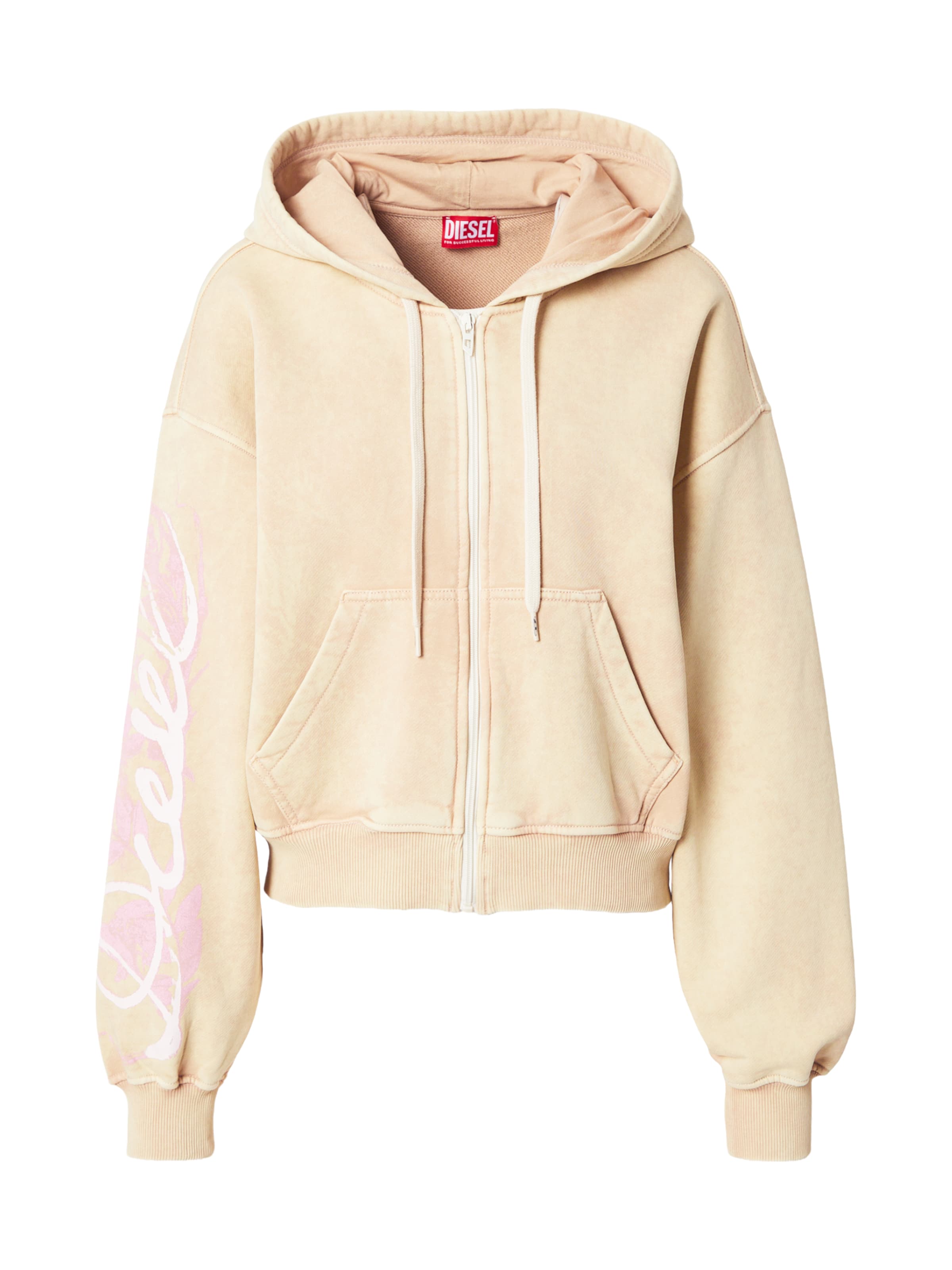 Giacca di felpa 'F-ELYCY' di DIESEL in beige: frontale