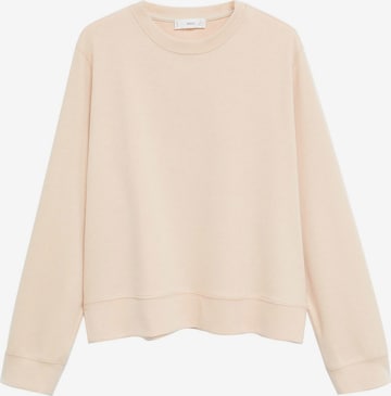 Sweat-shirt 'Pique 8' MANGO en beige : devant