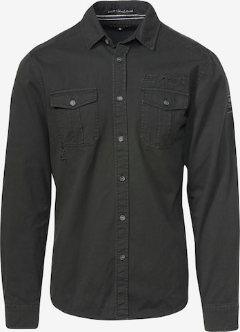 KOROSHIRegular Fit Košulja - crna boja: prednji dio