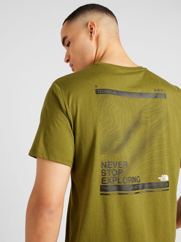 THE NORTH FACE Functioneel shirt 'FOUNDATION MOUNTAIN LINES' in Groen