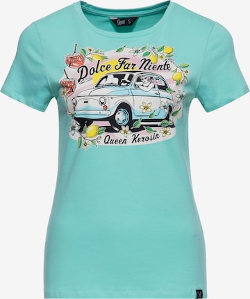 Queen Kerosin Shirt 'Dolce Far Niente' in Green: front