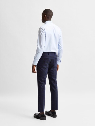 SELECTED HOMME Slimfit Kalhoty s puky – modrá