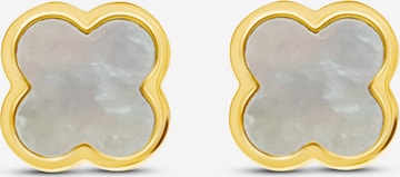 Pure Schmuck Earrings 'Clover Perlmutt' in Gold: front