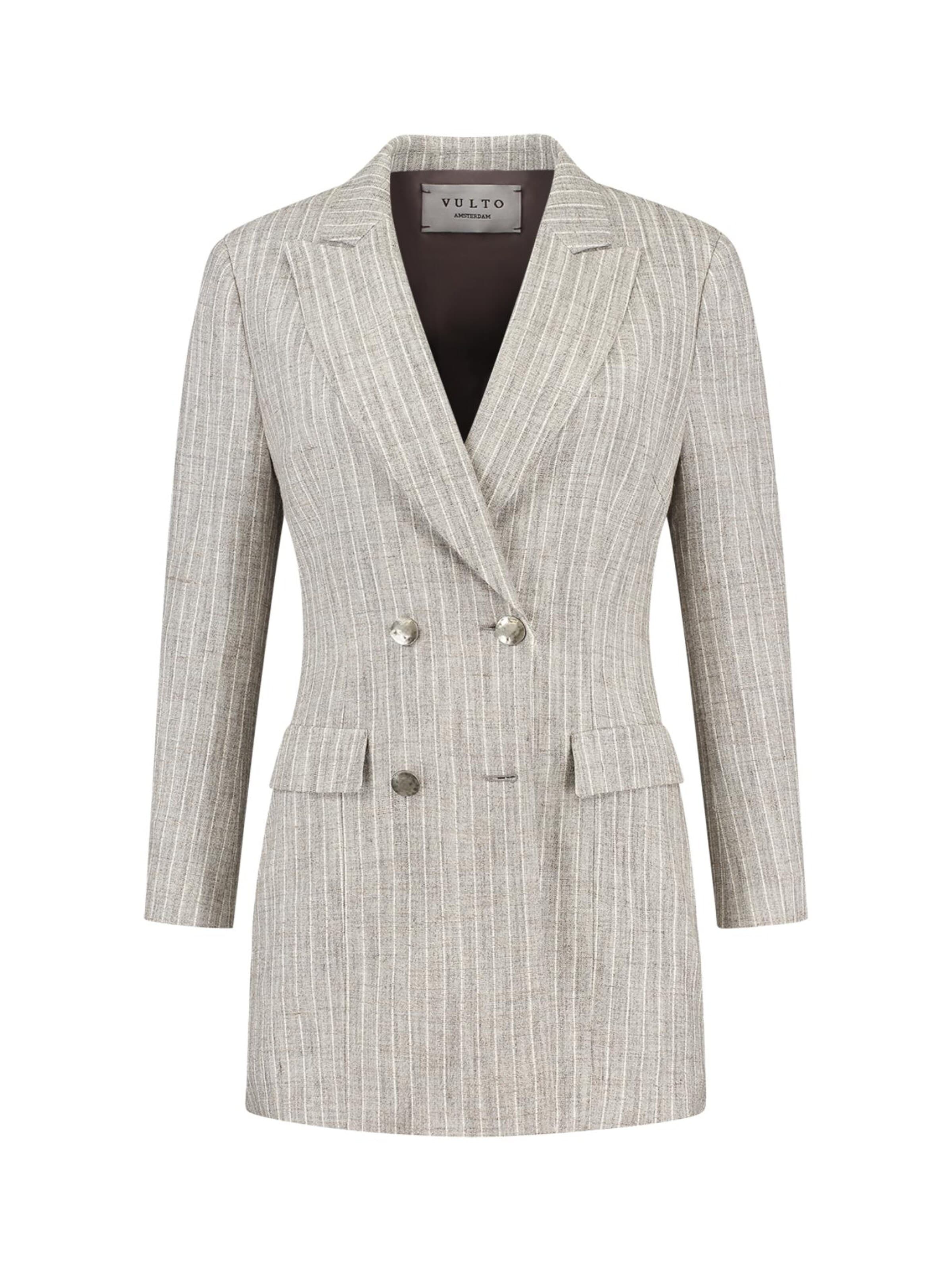 Vulto Blazer 'Silk Linen Jacket' in Beige: front