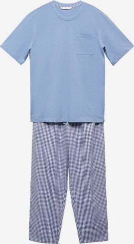 MANGO MAN Pyjama 'Check' in Blau: predná strana