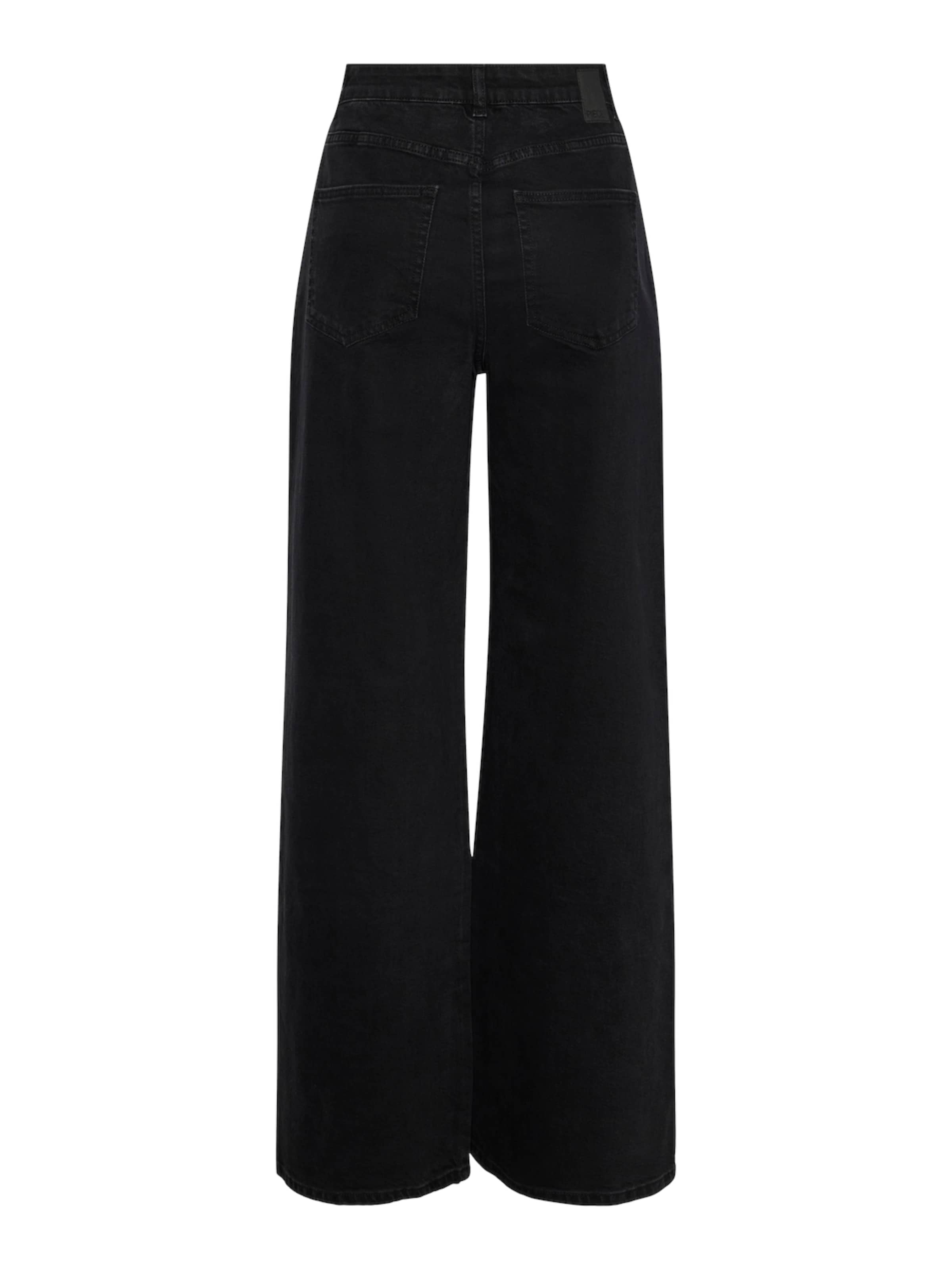 PIECES Laiad sääred Teksapüksid 'Selma', värv must